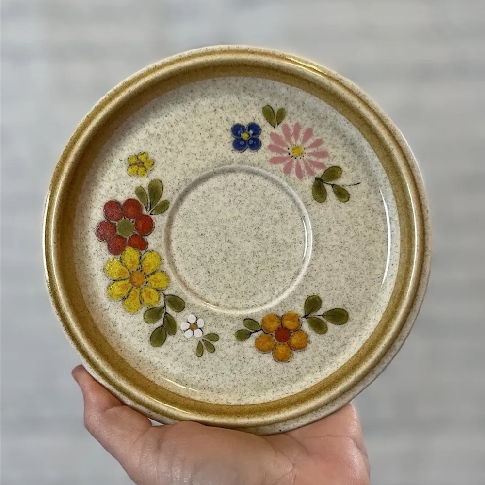 Mikasa Stone Manor Floribunda One Small Plate 6’ 1979 Vintage‎ Flowers Hippie